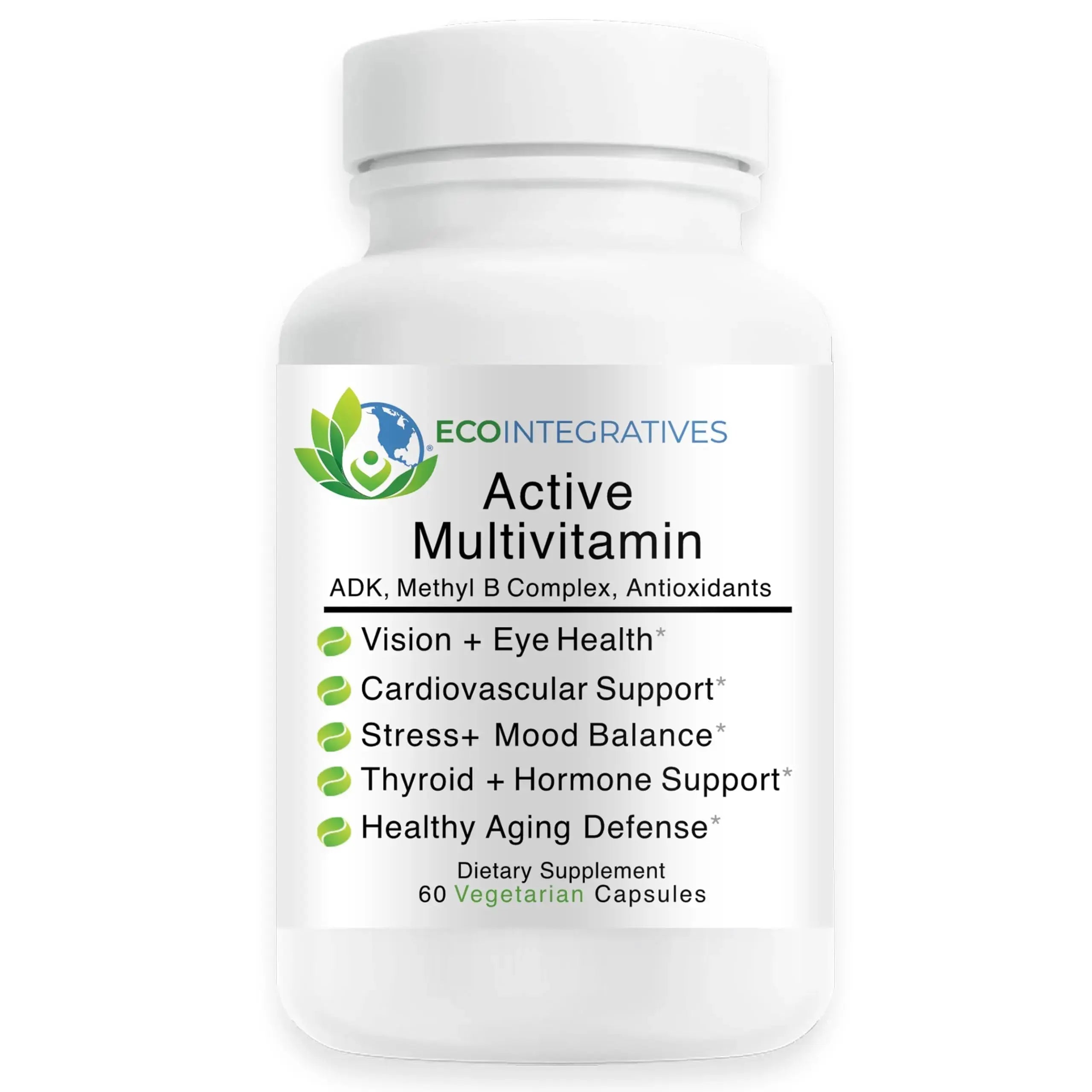EcoIntegratives Active Multivitamin | ADK, Methyl B Complex, Antioxidants | Quatrefolic Folate, Methyl B12, P5P, Vitamin D3, K1/K2 | EcoIntegratives Au supplements
