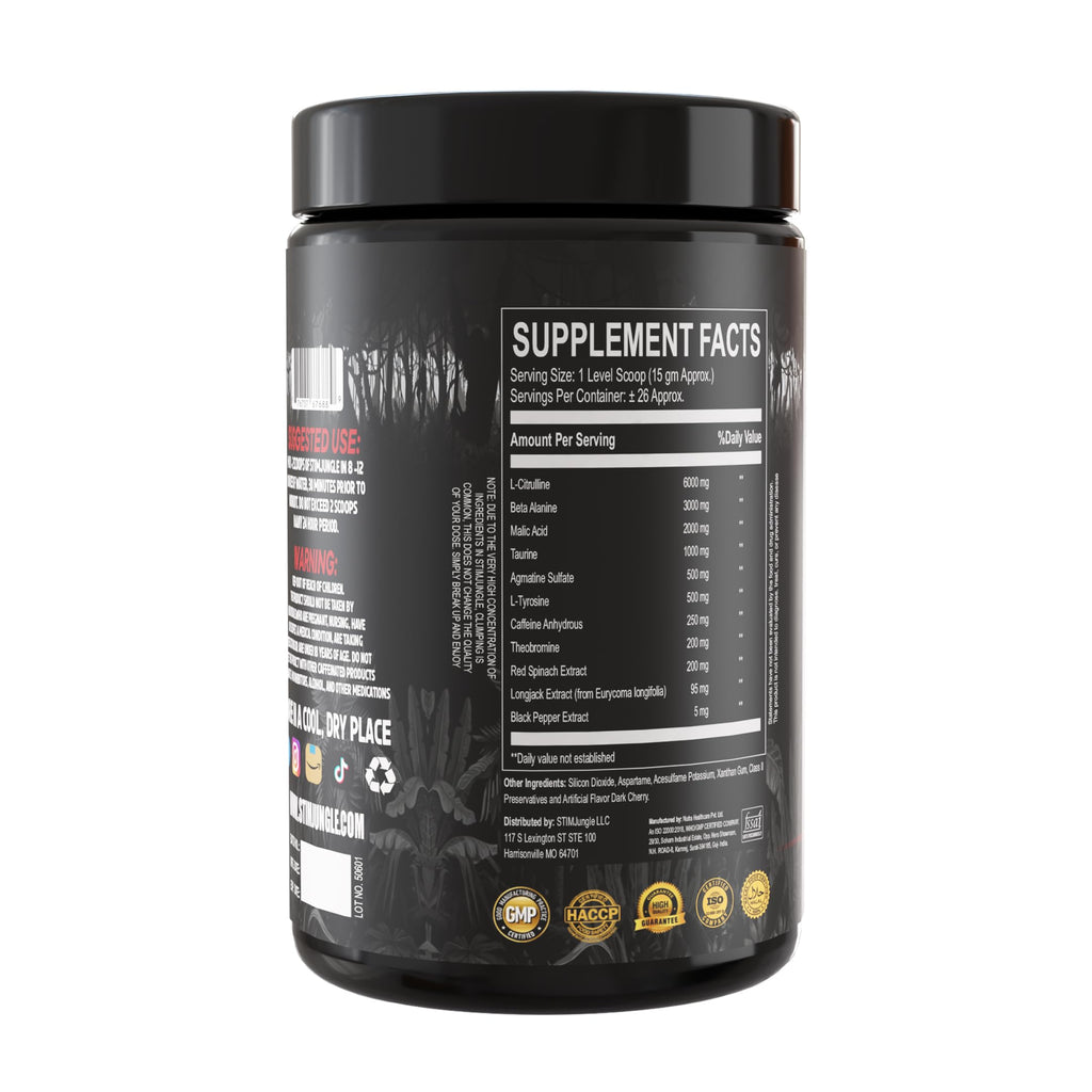 STIMJungle Essential Preworkout •Insane Energy •6G L-Citrulline •3G Beta Alanine STIMJungle Au supplements