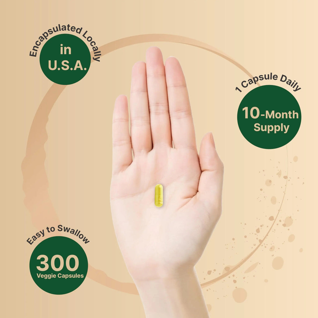 Berberine Supplement 500mg | 300 Veggie Capsules, 97% Pure Berberine HCL – 5:1 Root NatureBell Au supplements