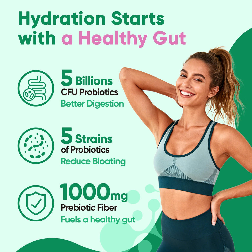 Venture Pal 2-in-1 Hydration Packets + Gut Health Electrolytes Powder - 7 Electrolytes & 5 Vitamins, Probiotics