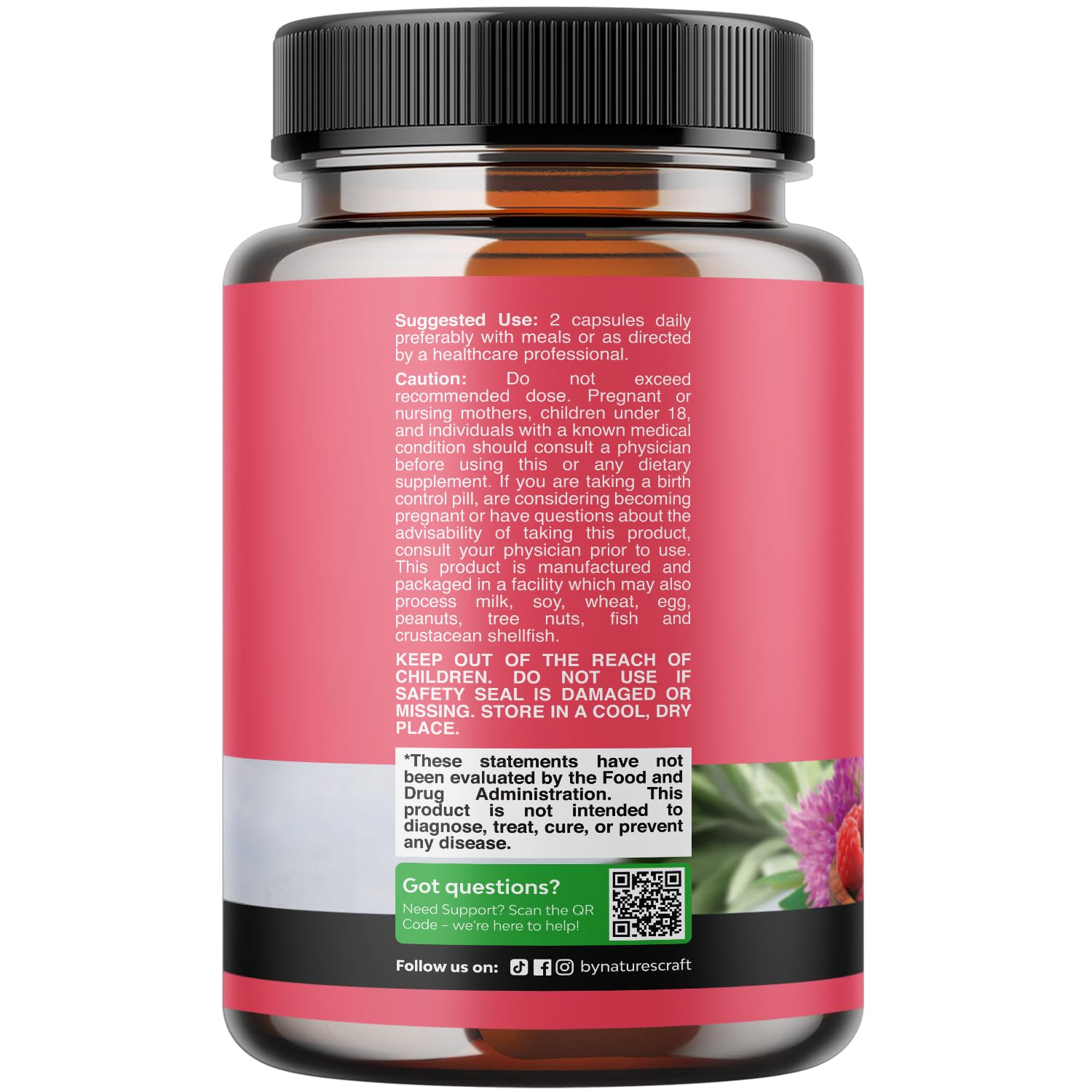 Natures Craft Complete Herbal Menopause Supplement for Women - Female Hormone Balance Capsules for Night Sweats Hot Flashes & Mood Swings with Dong Quai