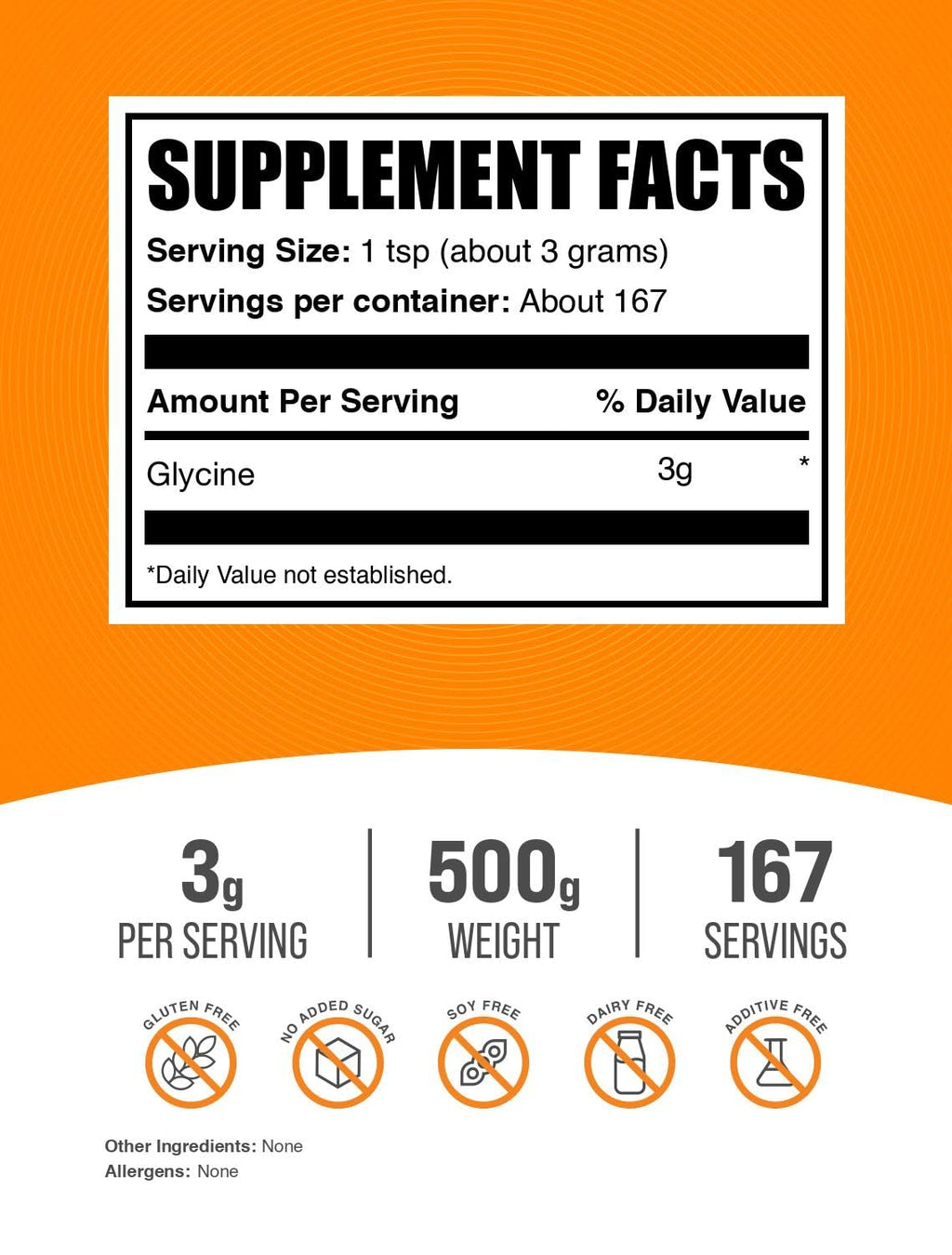 BulkSupplements.com Glycine Powder - Glycine Supplements, Amino Acid Supplement - Unflavored & Gluten Free, 3g per Serving, 500g (1.1 lbs) (Pack of 1) BulkSupplements Au supplements