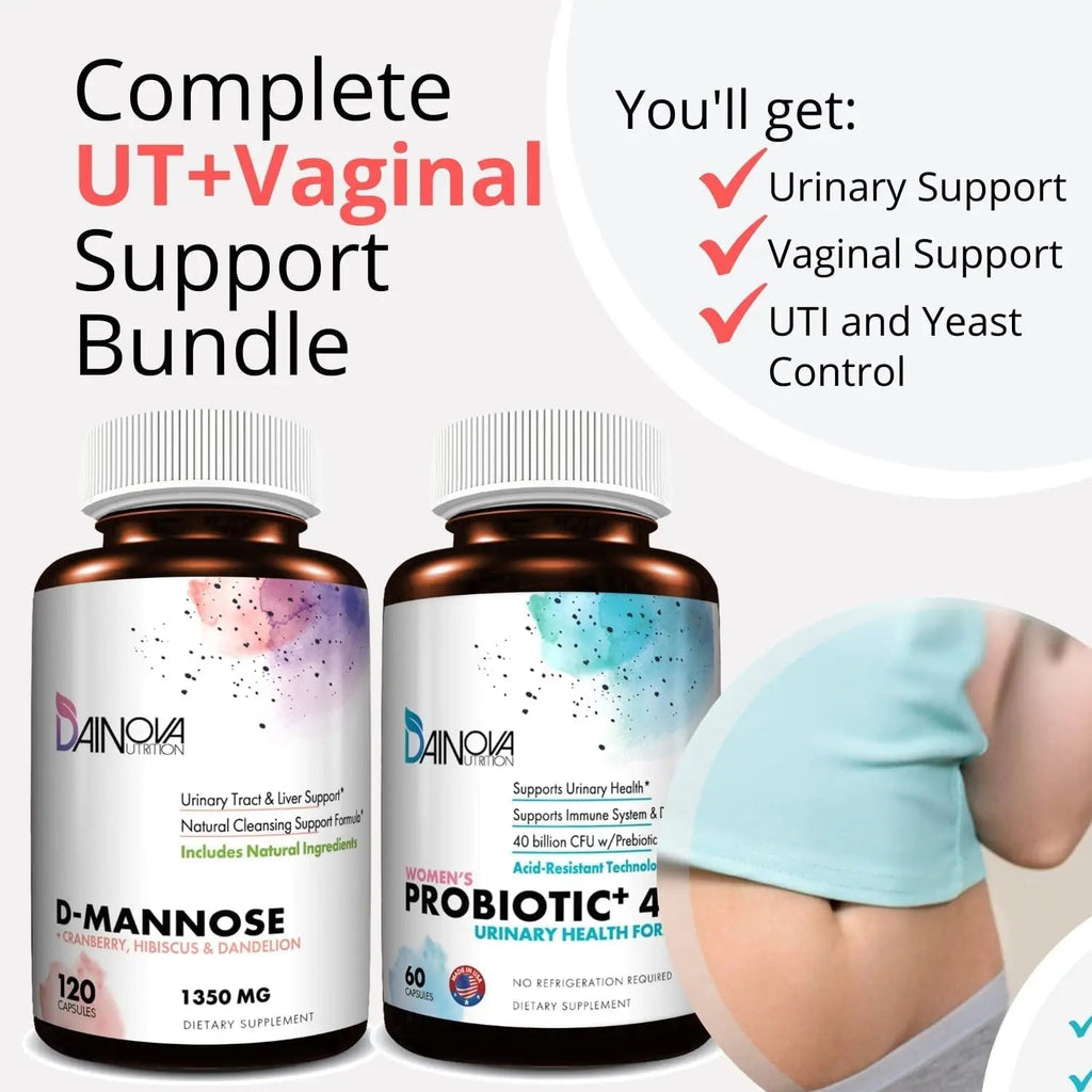 Dainova Nutrition D Mannose Capsules and Probiotics for Women Bundle I Urinary Tract Dainova Nutrition Au supplements