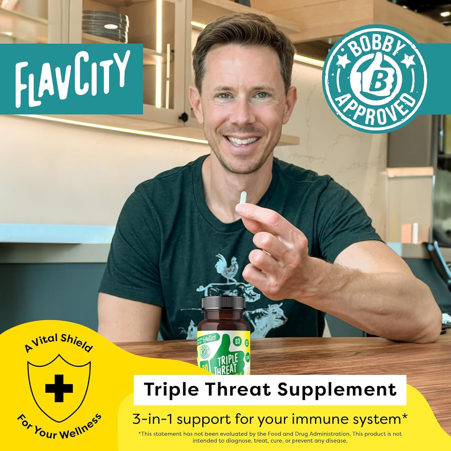 FlavCity Vitamin D3, K2 & Zinc - Triple Threat Supplement - Daily or Seasonal Immune Support - Vitamin D with K2 for Enhanced Absorption -