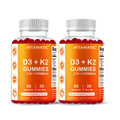 Vitamatic Vitamin D3 & K2 Gummies (2-Pack, 60 Count) Supports Healthy Bones, Heart Health, Calcium Absorption,