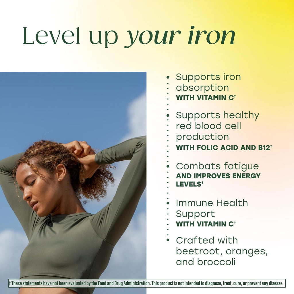 MegaFood Blood Builder Iron Supplement for Women & Men - Increase Iron Levels Without Side Effects - Combats Fatigue - Vitamin B12, Folic Acid & Vitamin C