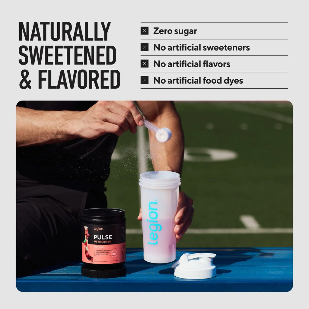 LEGION Pulse Pre Workout Supplement - All Natural Nitric Oxide Preworkout Drink to Boost Energy, Creatine Free, Naturally Sweetened, LEGION Au supplements