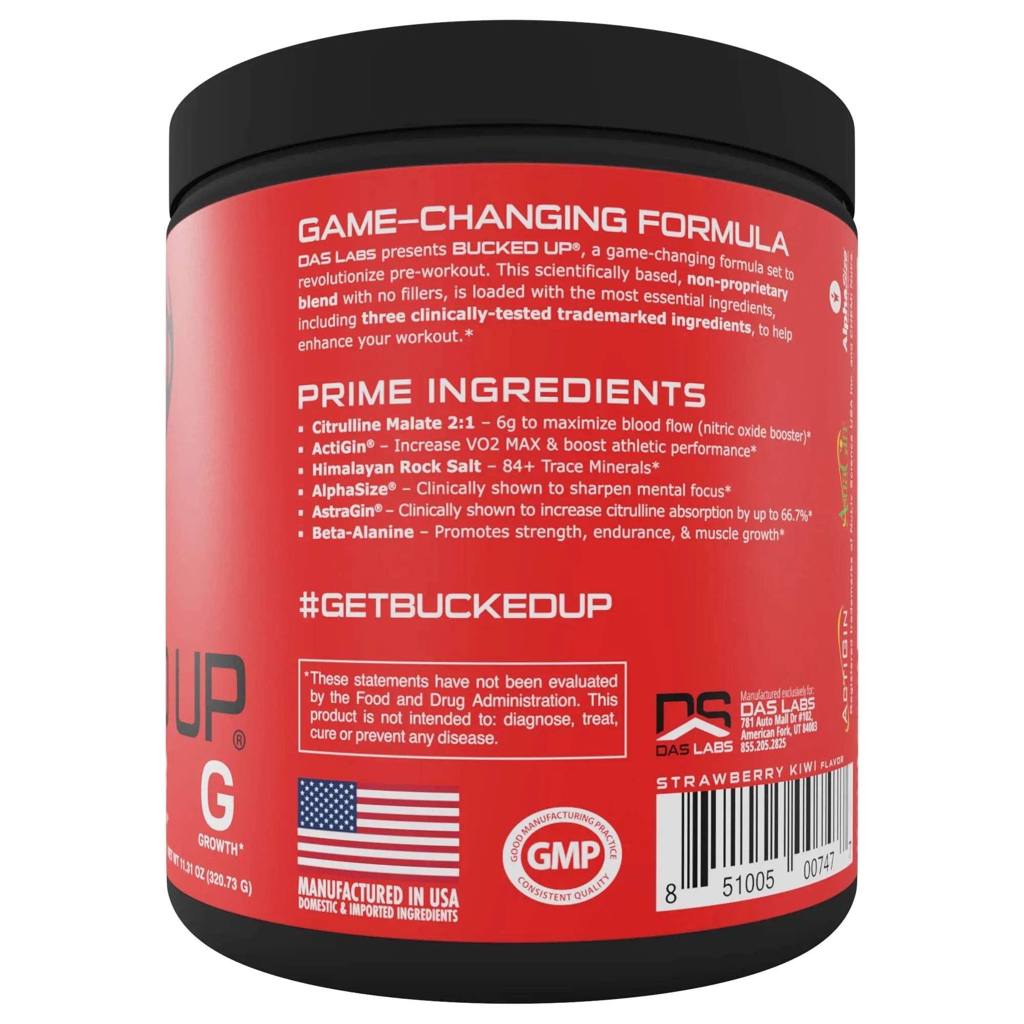 Bucked Up Pre Workout - Best Tasting - 6 Grams Citrulline, 2 Grams Beta Alanine Non Proprietary Blend, Powder (Strawberry Kiwi) Bucked Up Au supplements
