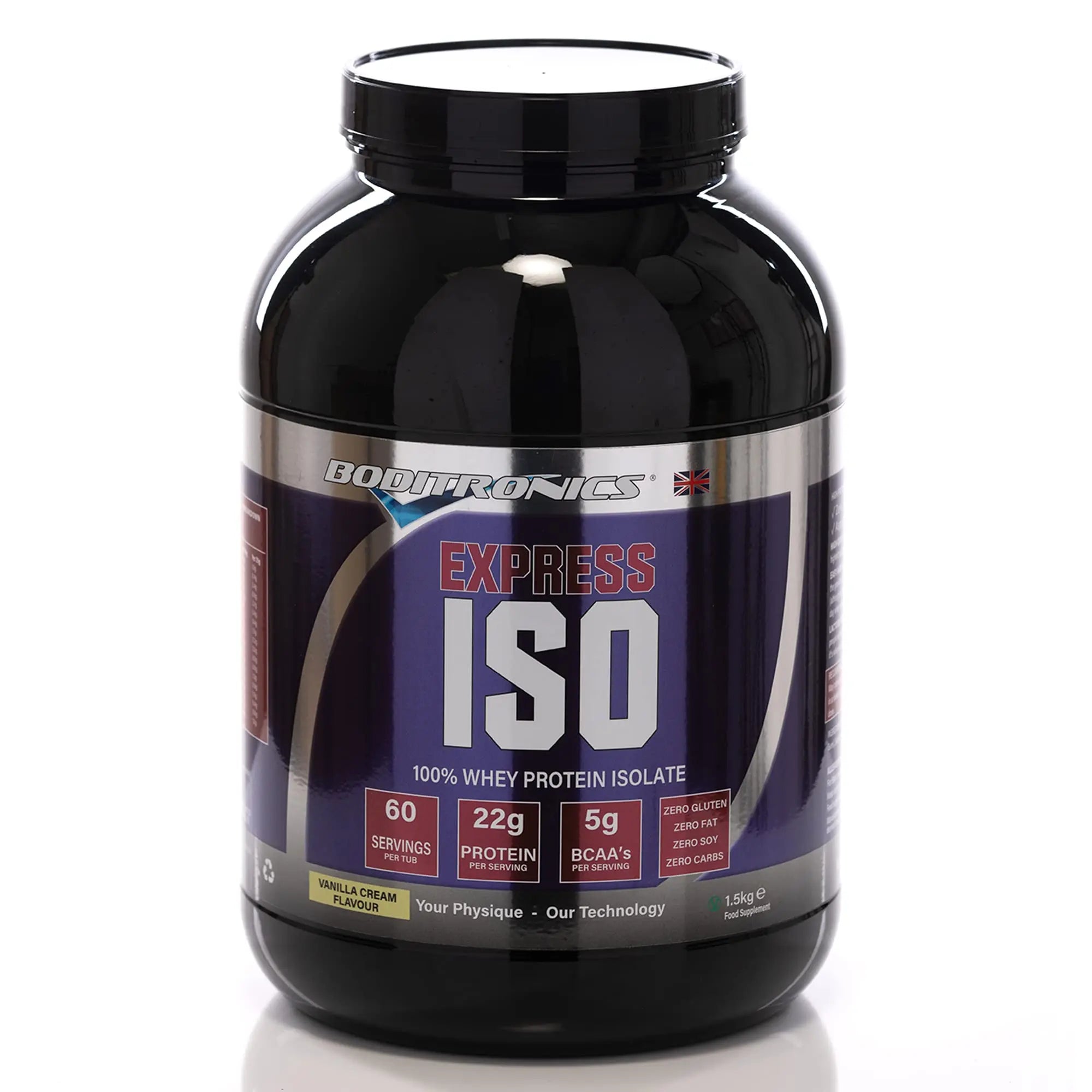 Boditronics 1.5 kg Iso Express Whey 100% Whey Isolate Protein Powder with Occurring Amino Acid Boditronics Au supplements