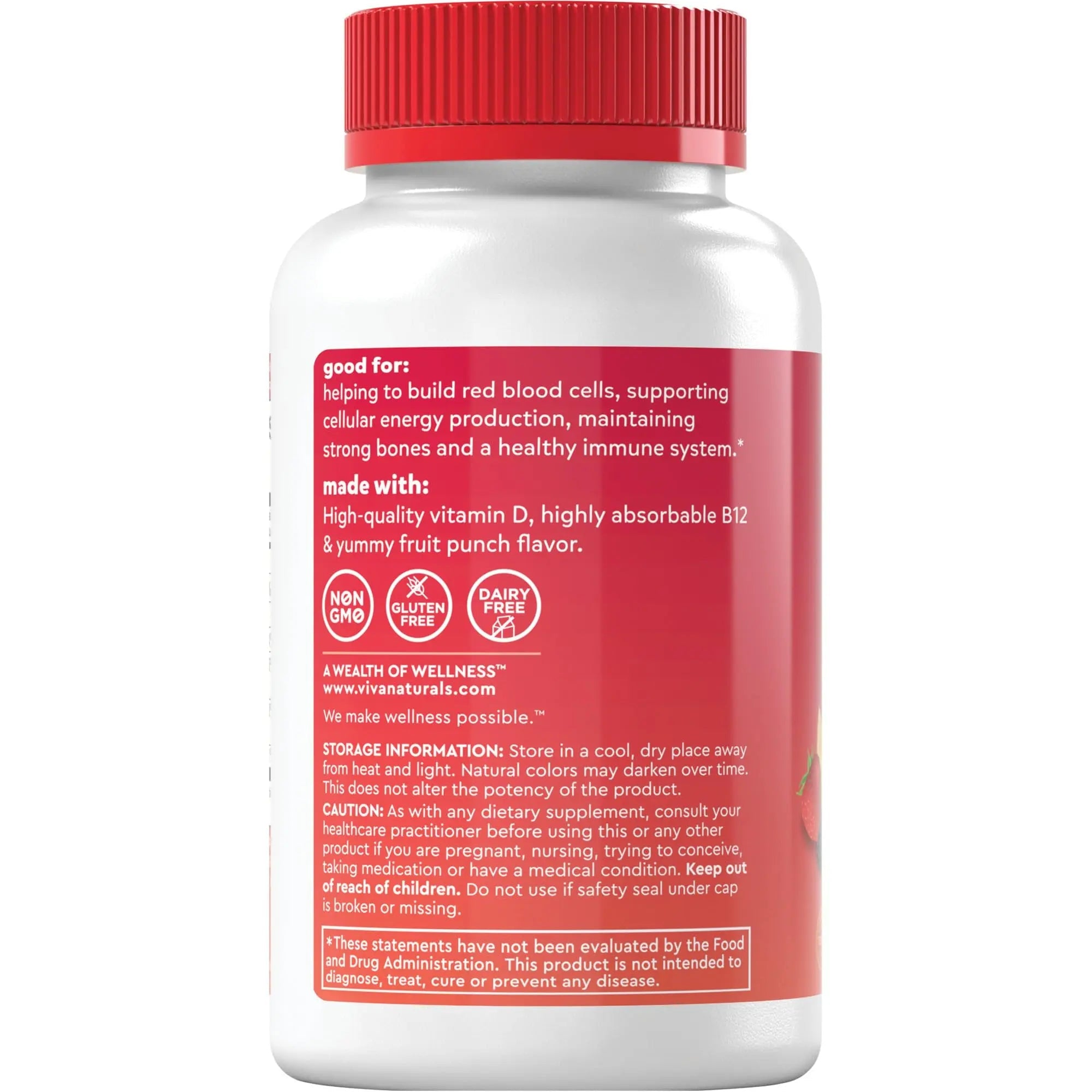 Viva Naturals Plant-Based B12 Gummies with Vitamin D3 - Chewable 5000mcg B12 Viva Naturals Au supplements