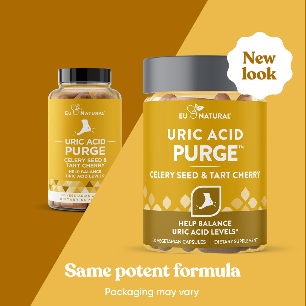 Eu Natural Purge Uric Acid Flush - Eat & Drink What You Want - Uric Acid Support for Joints & Mobility with Celery Seed