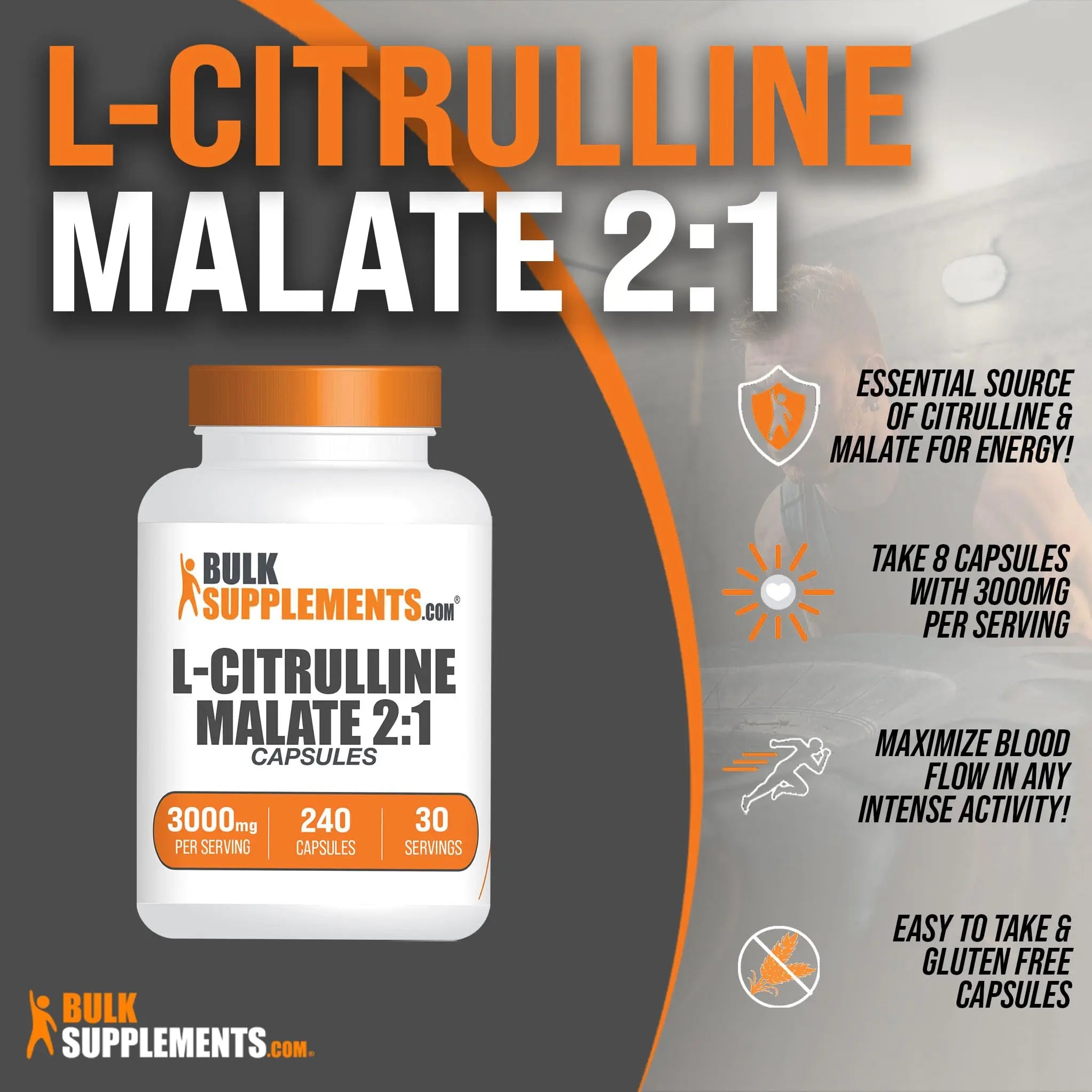 BULKSUPPLEMENTS.COM L-Citrulline Malate Capsules - Citrulline Malate 3000mg BULKSUPPLEMENTS.COM Au supplements