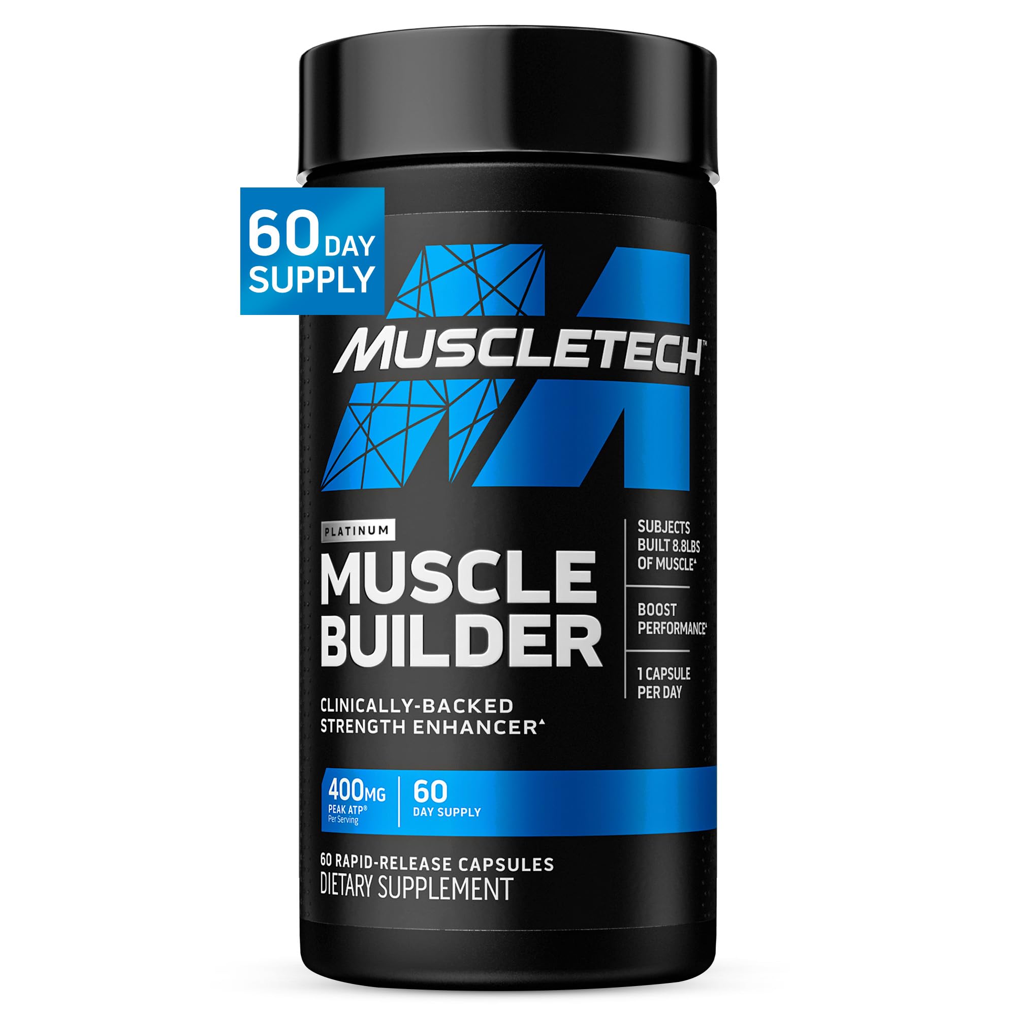 Muscletech Nitric Oxide Supplements for Men & Women, Muscle Builder (60 Capsules) - Nitric Oxide Booster Supplement Supports Muscle Gain & Performance