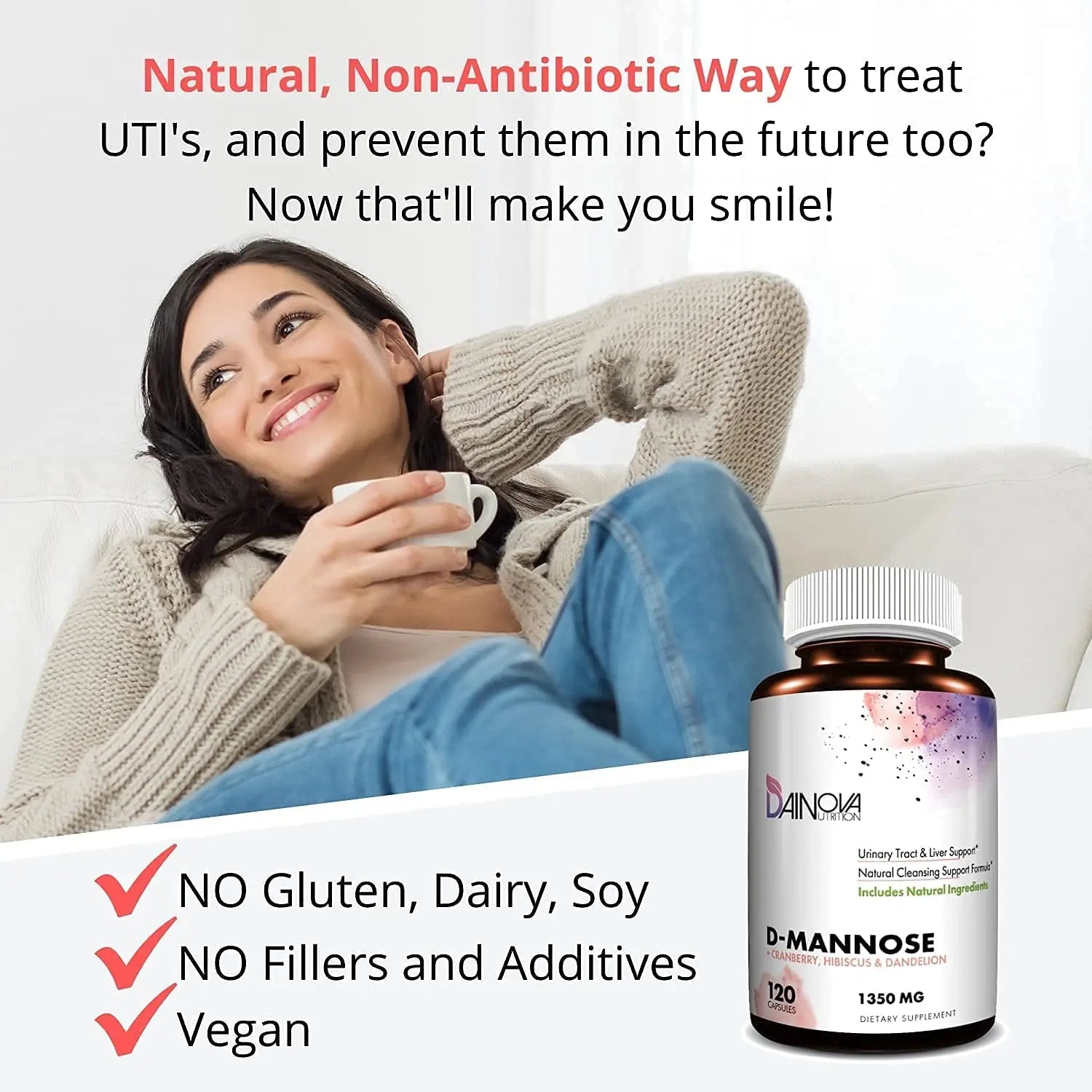 Dainova Nutrition D Mannose Capsules and Probiotics for Women Bundle I Urinary Tract Dainova Nutrition Au supplements