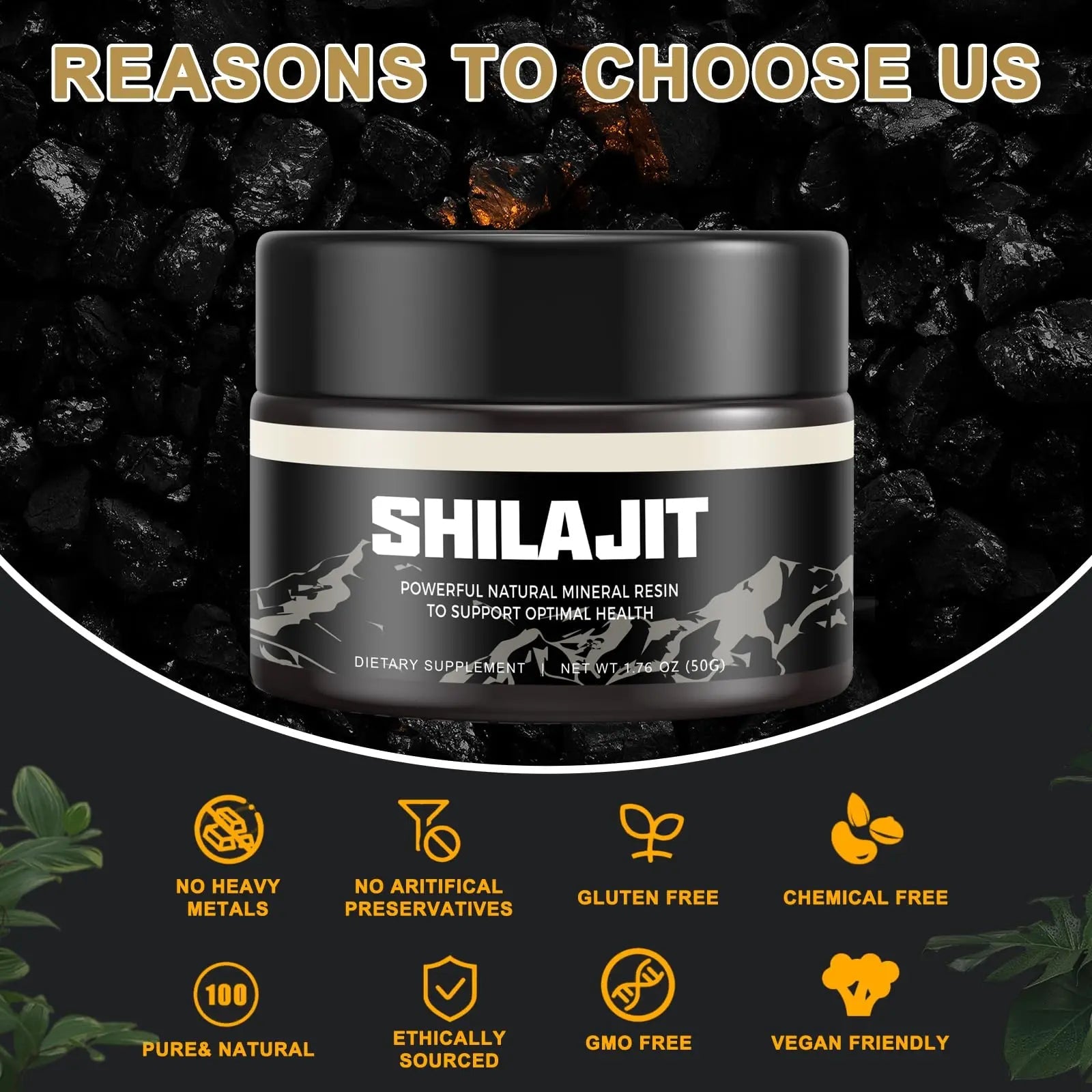 Shilajit Pure Himalayan Organic Shilajit Resin - Gold Grade 100% Shilajit Supplement Scarremover Au supplements