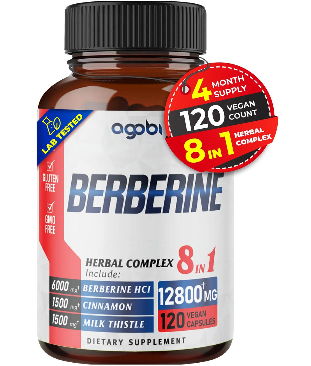 120 Capsules - Berberine Supplement 12800mg with Ceylon, Milk Thistle, Turmeric agobi Au supplements