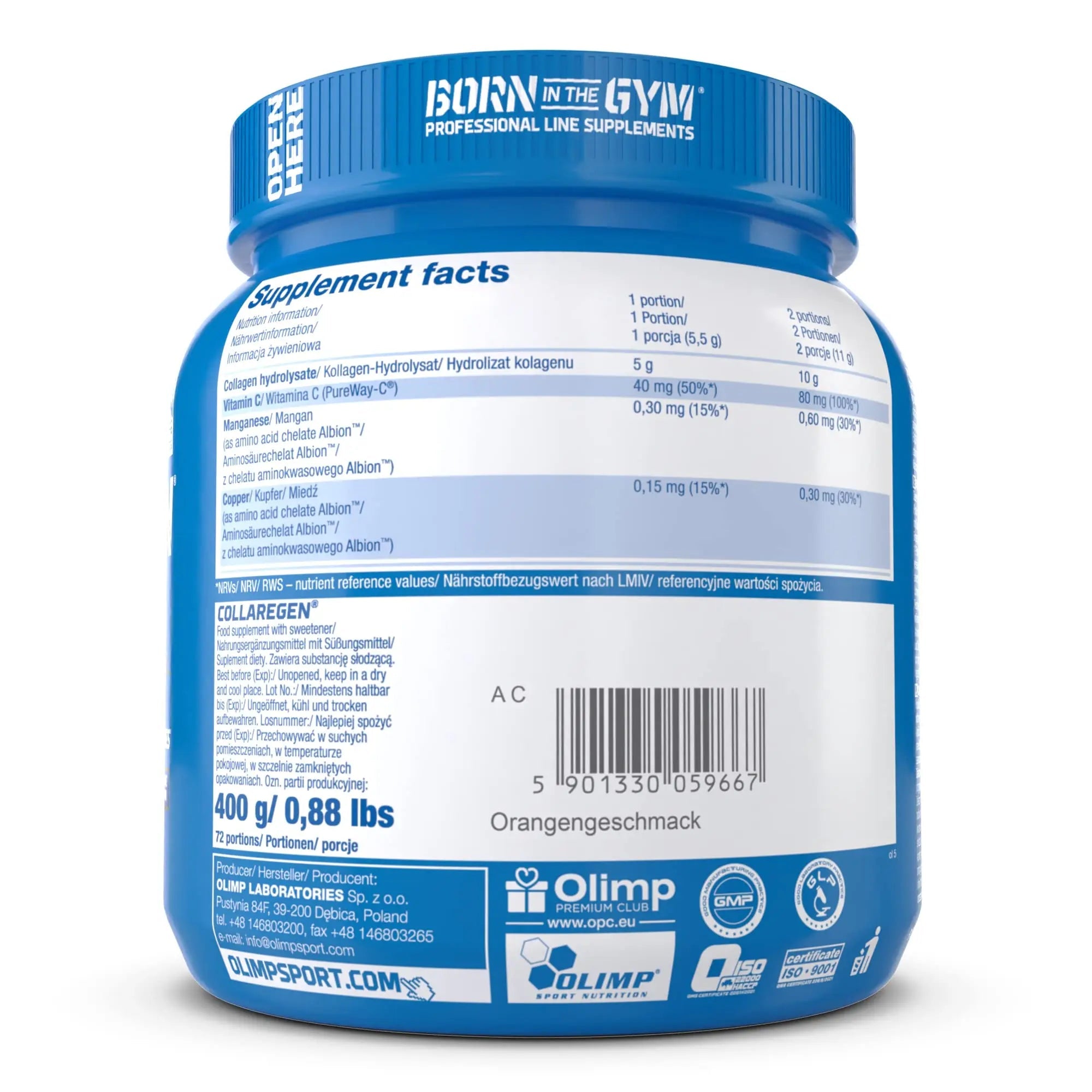 Olimp Labs Collaregen Mineral Supplement, Orange Flavour Powder, 400 g OLIMP SPORT NUTRITION Au supplements