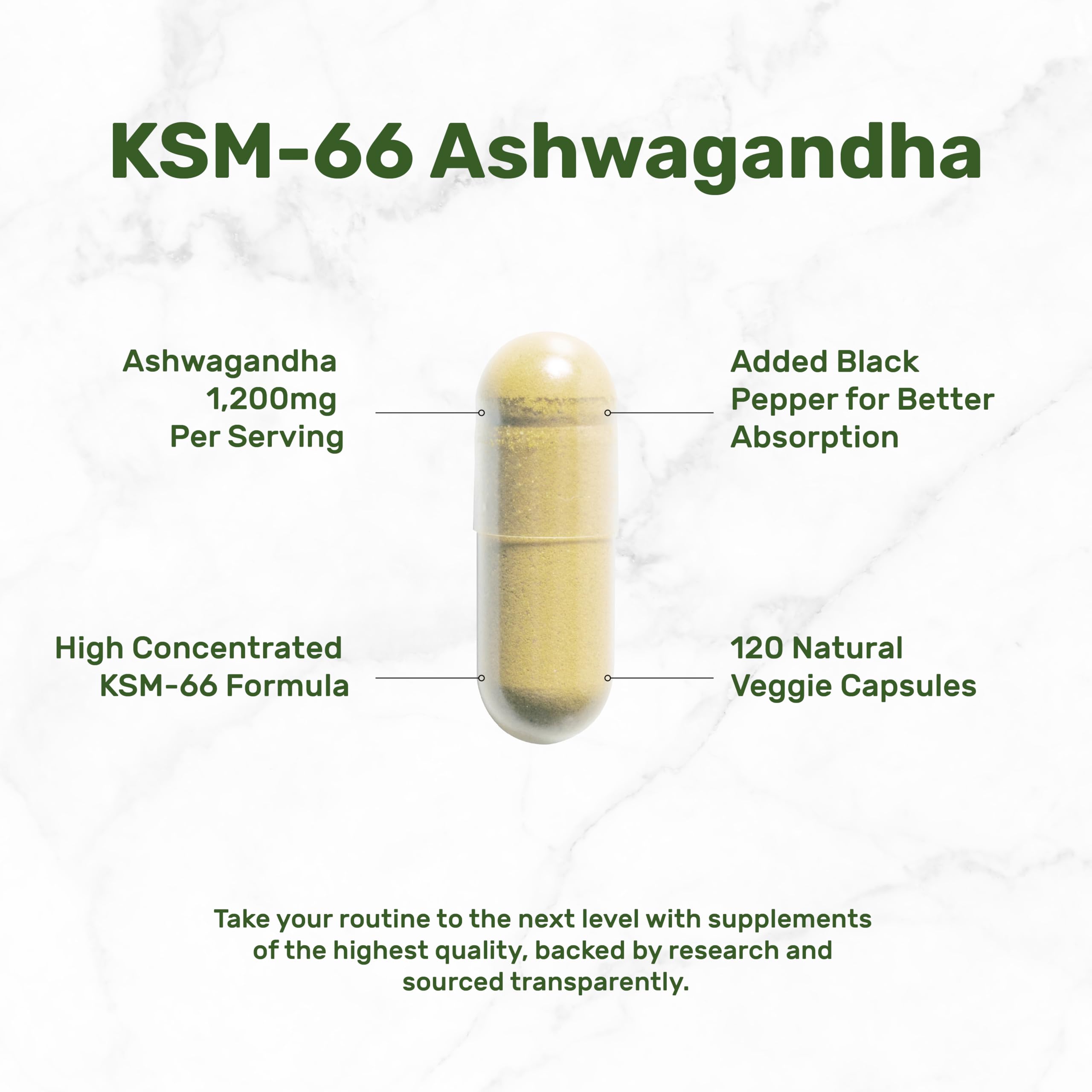 KSM 66 Ashwagandha 1,200mg with Black Pepper, 120 Veggie Capsules – Extra Strength Root Extract – High Absorption – Adaptogenic Supplements for Relaxation, Energy, & Brain Health – Non-GMO DEAL SUPPLEMENT Au supplements