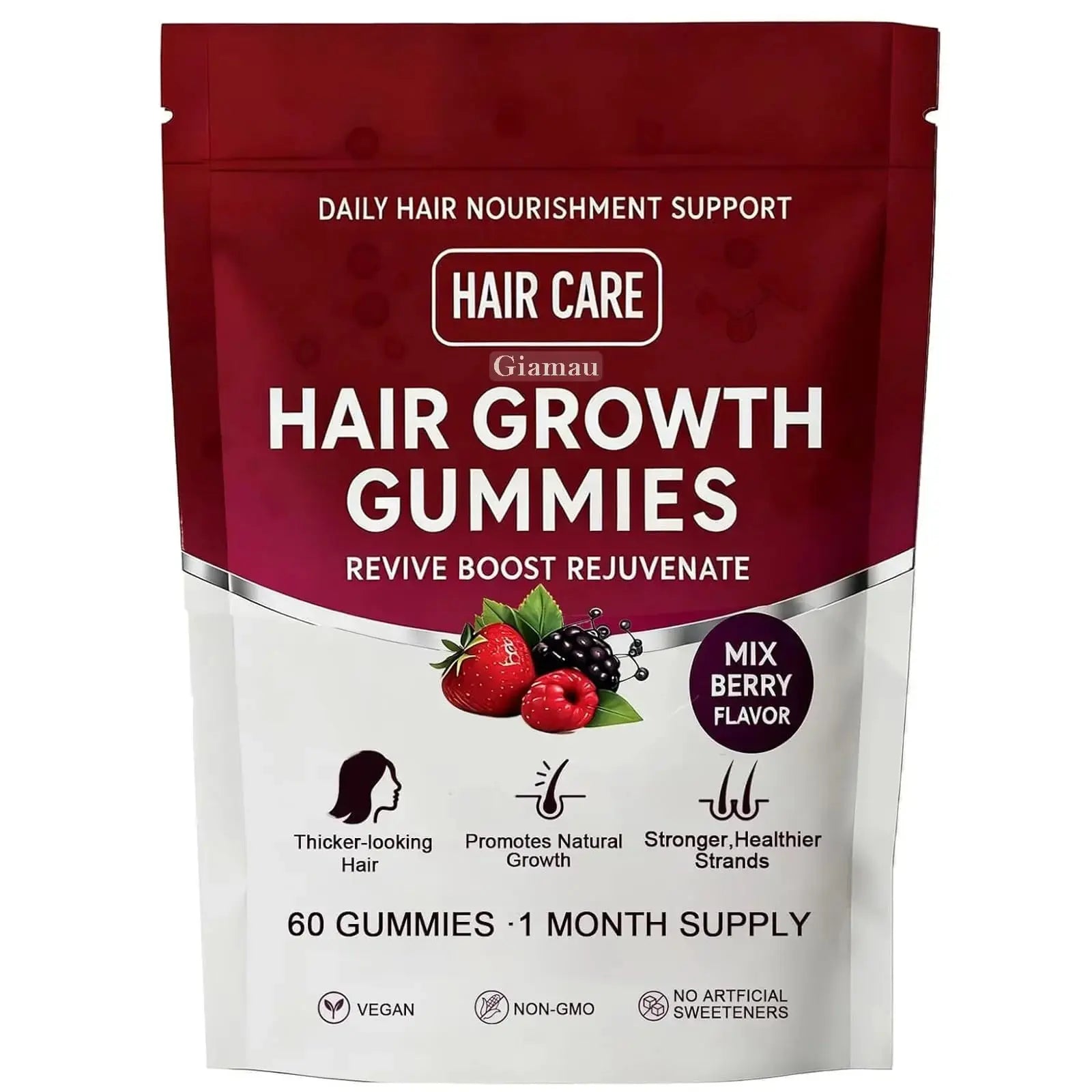 Giamau Lumin Hair Growth Gummies, 60 Vegan Gummies |Supports Healthy Hair Growth & Strength, Skin & Nail Care, | Giamau Au supplements