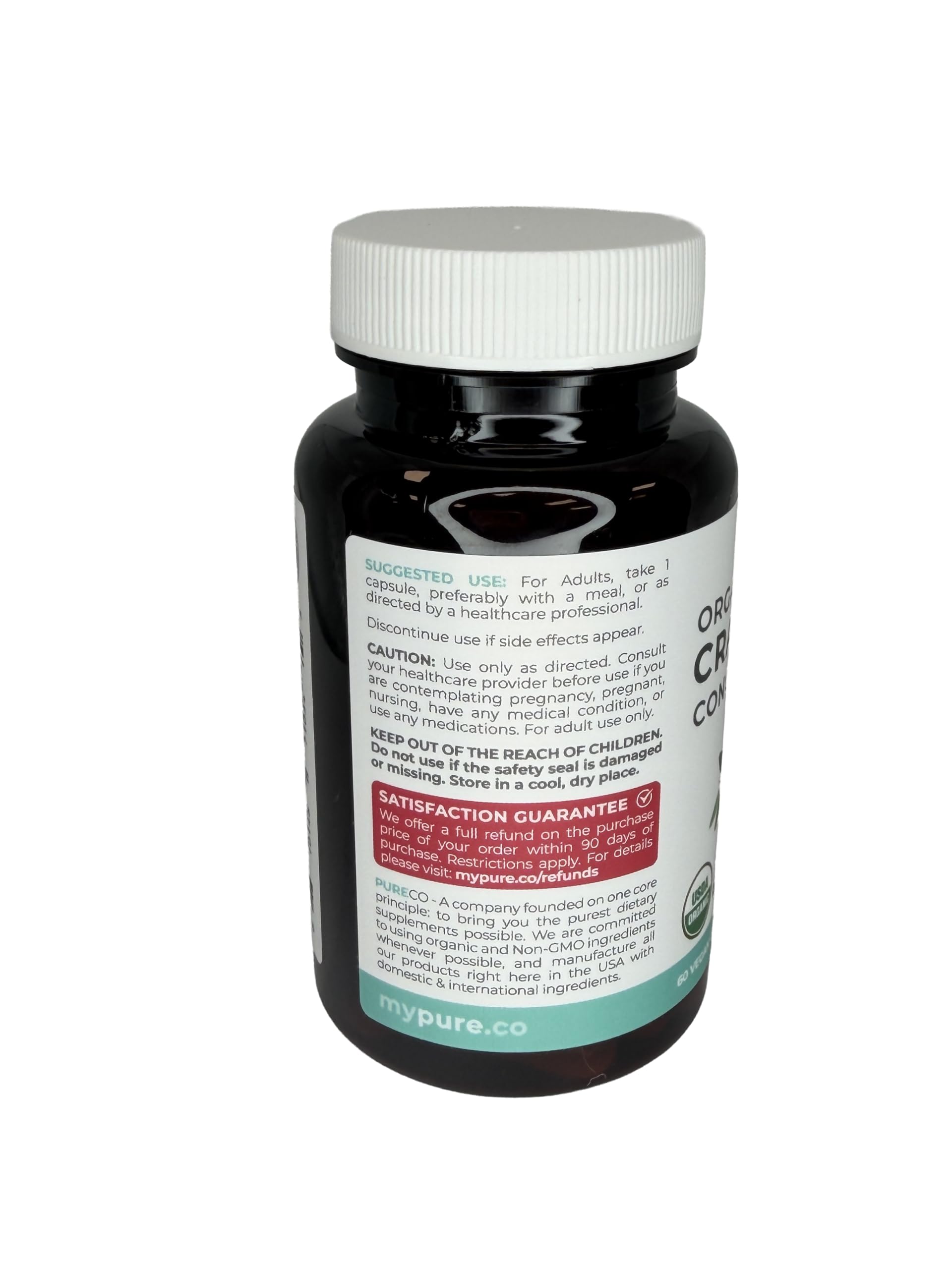 Organic Cranberry Pills - Vegan Supplement for Urinary Tract Health & Kidney Cleanse - Cranberry Pills for Women 500mg 50:1 Cranberry Concentrate Per Serving
