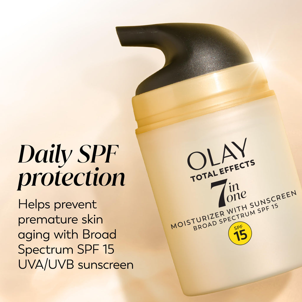 OLAY Total Effects 7-in-1 Anti-Aging Face Moisturizer with SPF 15, Fragrance-Free 1.7 oz