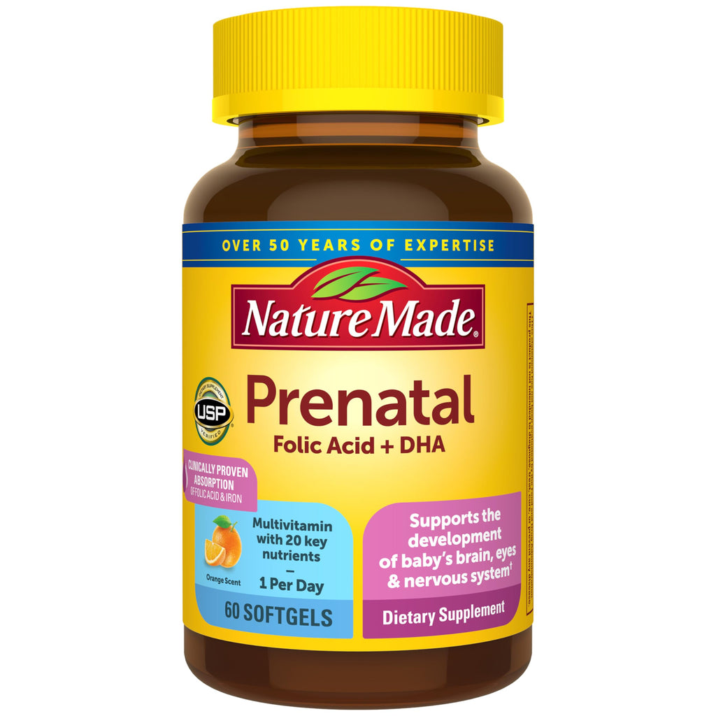 Nature Made Prenatal Vitamins for Women with Folic Acid + DHA, Prenatal Vitamin and Mineral Supplement for Daily Nutritional Support