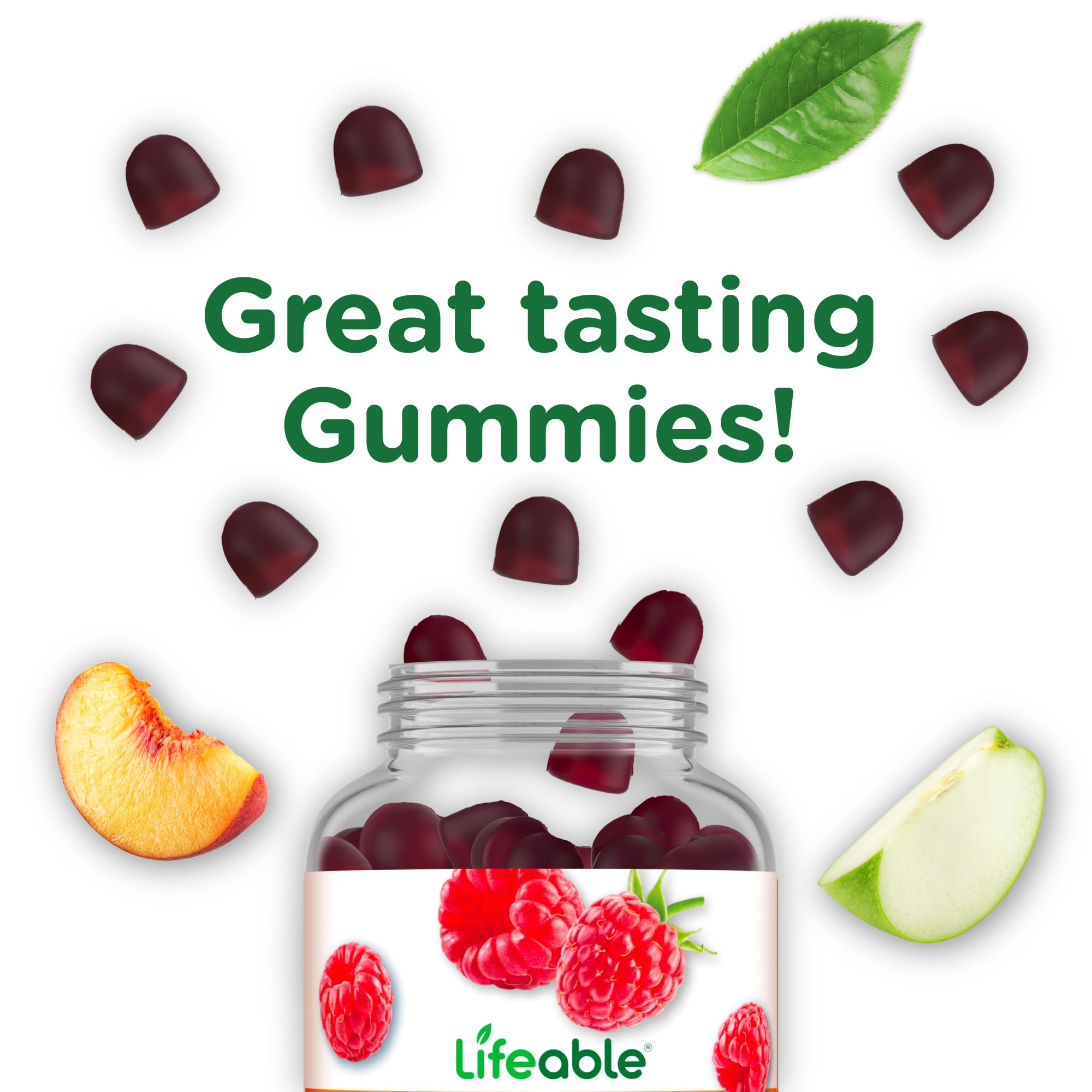 Lifeable Prebiotic Fiber Gummies for Adults | 5g | Great Tasting Fiber Supplement Gummies | Prebiotic Gummies for Digestive Health