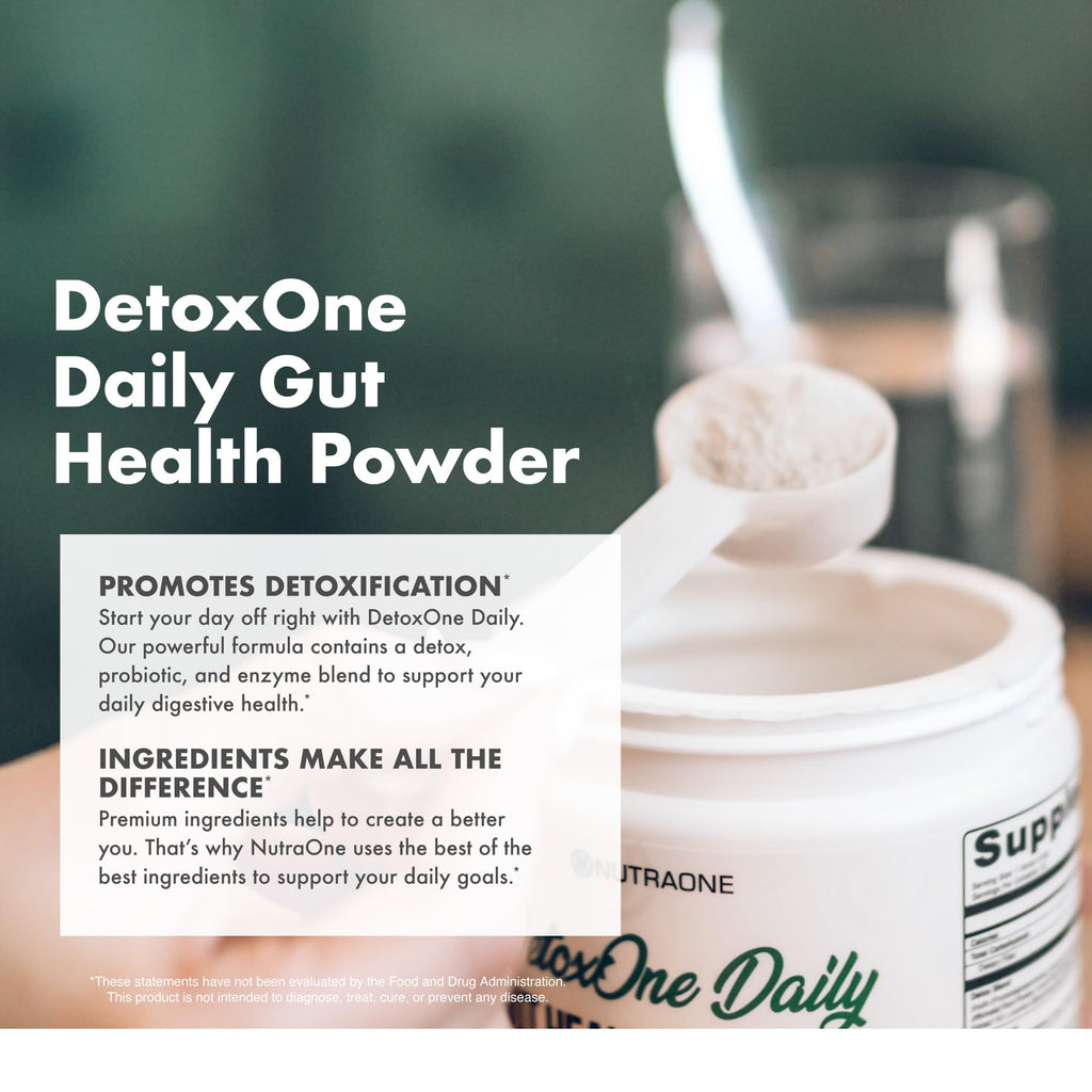 DetoxOne Daily Gut Health Powder* |  Supports Normal/Healthy Digestive Function*| Promotes Detoxification*| Boost Energy & Improves Nutrient Absorption*