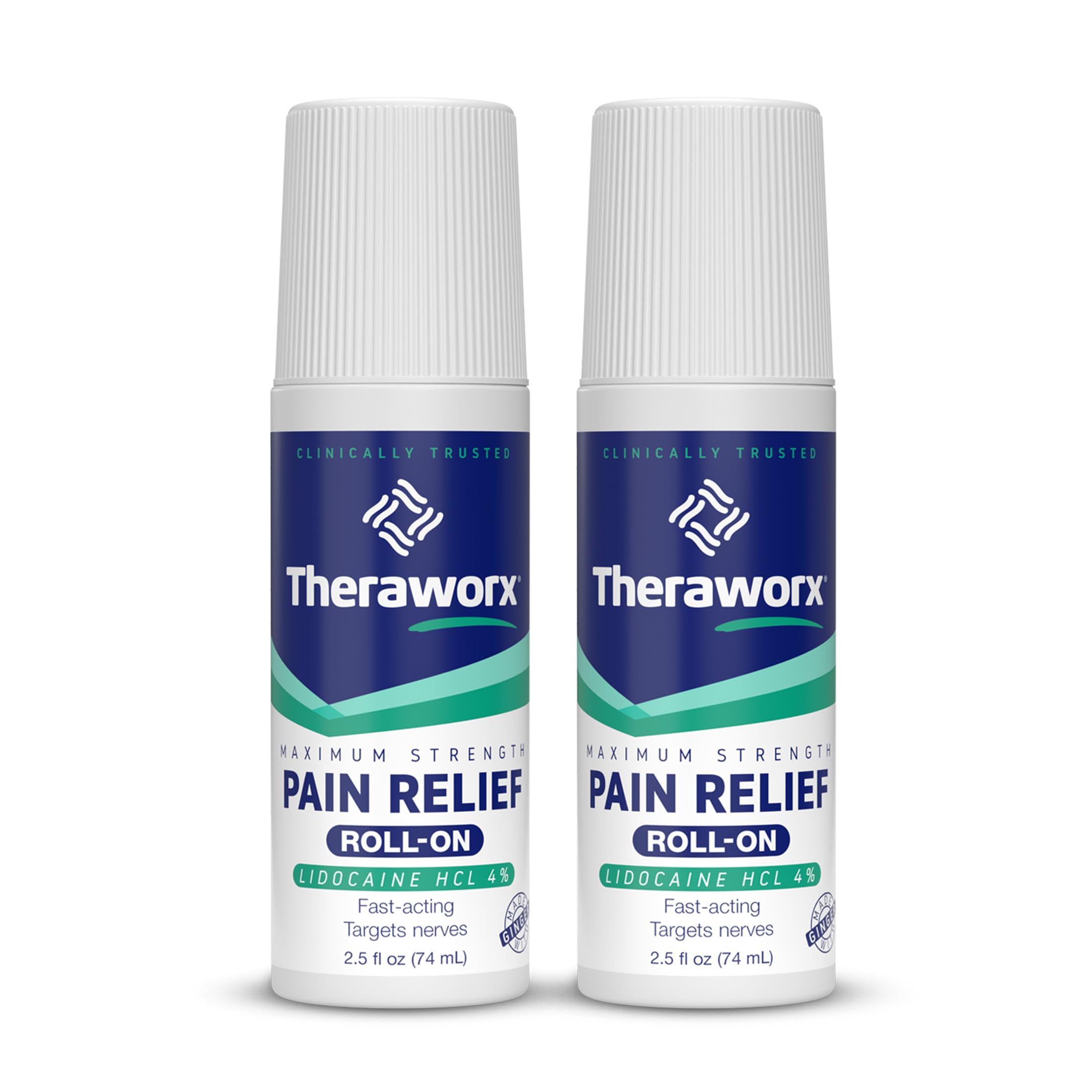 Theraworx Maximum Strength Pain Relief Roll-On with Lidocaine, Fast-Acting - 2.5 Oz - 2 Count Theraworx Au supplements