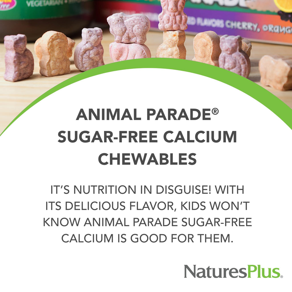 NaturesPlus Animal Parade Sugar-Free Children's Calcium, Vanilla Sundae Flavor - 90 Chewable Animal Shaped Tablets, Pack of 2 - Magnesium for Bone Health - Gluten Free - 90 Servings NaturesPlus Au supplements