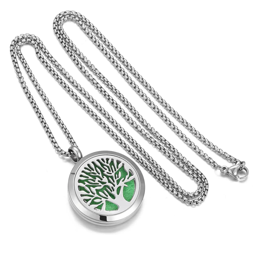 Aromatherapy Essential Oil Diffuser Necklace Tree of Life Cloud Design Stainless Steel Locket JEAN SMILE Au supplements