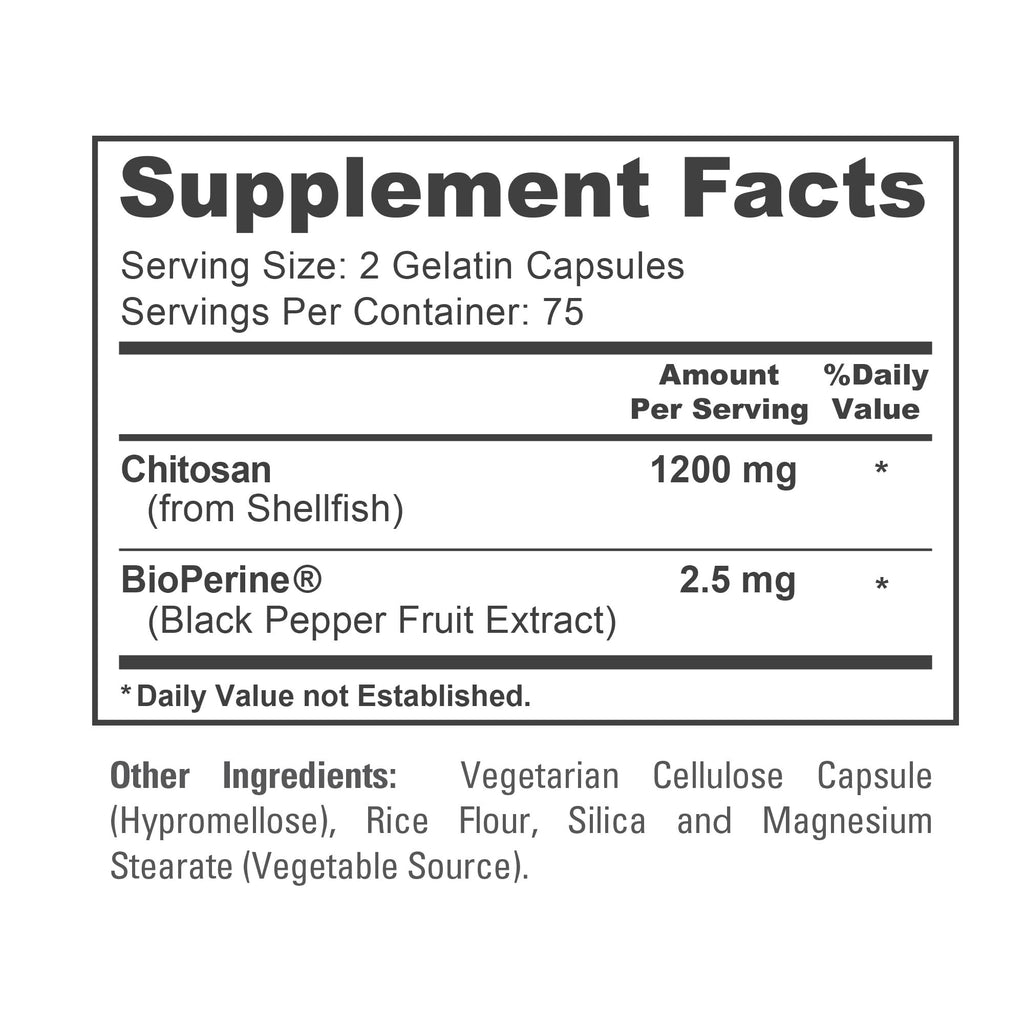 NusaPure Chitosan 1200mg 150 Caps (Non-GMO & Soyfree) with Bioperine NusaPure Au supplements