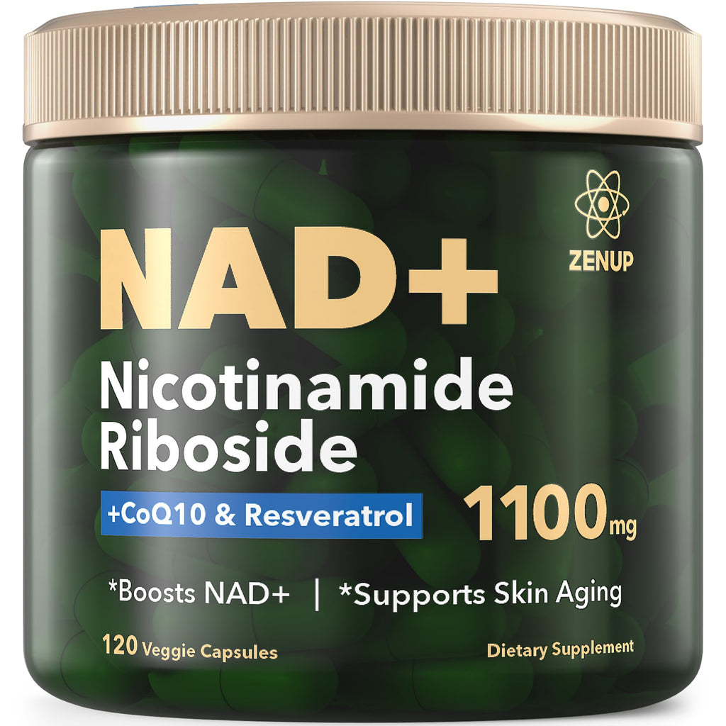 ZenUP NAD+ Supplement | 1100mg Liposomal Nicotinamide Riboside with Resveratrol & Quercetin | Anti-Aging, Cellular Energy, Mental Focus | 120 Caps ZenUP Au supplements