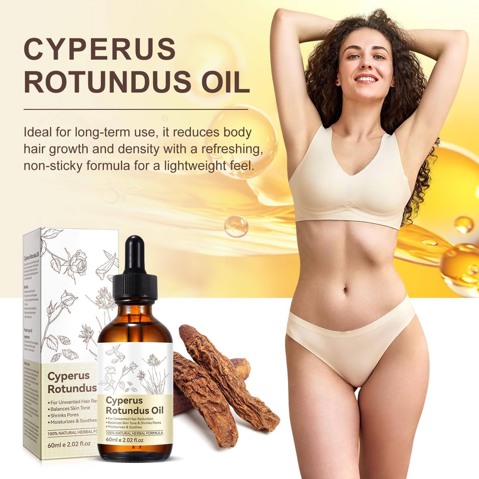 Cyperus Rotundus Oil, Natural for Reducing Body Hair Growth, Cyperus Rotundus Oil for Hair