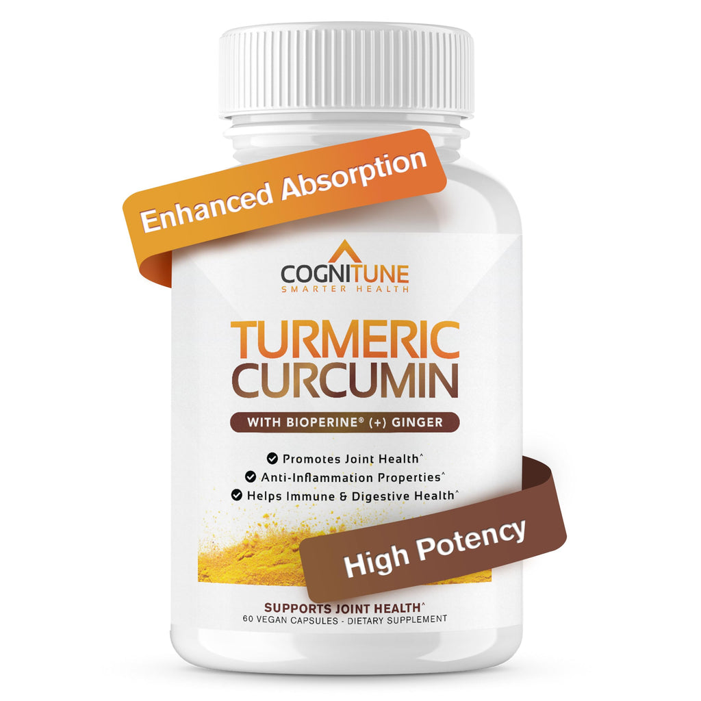 Organic Turmeric & Ginger Capsules - Turmeric Curcumin with Ginger & BioPerine, 95% Curcuminoids - Joint, Digestion, Immunity Support, Black Pepper Extract for Increased Absorption CogniTune Au supplements