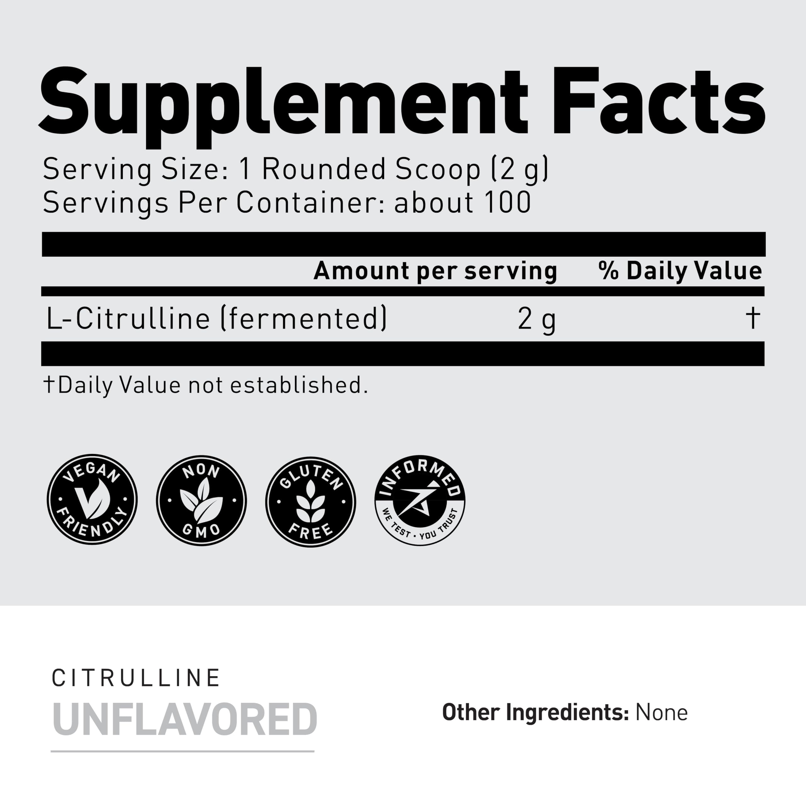 Kaged L-Citrulline Powder | Unflavored | Enhanced Pumps | Improve Muscle Vascularity | Nitric Oxide Booster | Supplements for Men & Women | 100 Servings