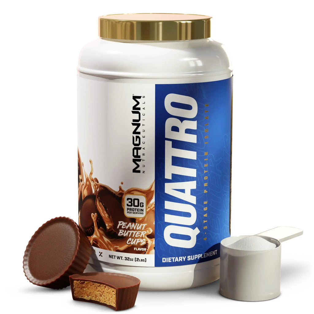 Magnum Nutraceuticals Quattro -, Peanut Butter Cups, 2LB - May Support Muscle Growth QUATTRO Au supplements