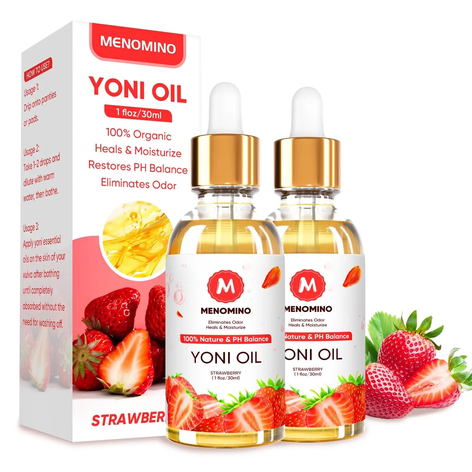 2 Pack Yoni Oil Feminine Oil for Women pH Balance - Feminine Deodorant - Vaginal Moisturizer - Eliminates Odor MENOMINO Au supplements