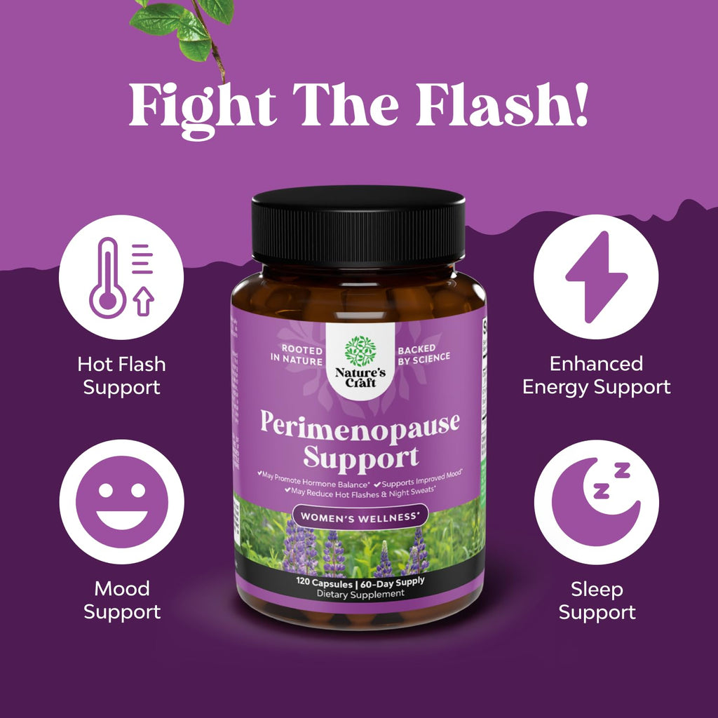 Complete Perimenopause Supplement for Women - Multibenefit Menopause Ease for Women with Maca Root Vitex Berry & Black Cohosh for Hot Flashes Night Sweats Hormone Balance and Mood Support - 120 Count Natures Craft Au supplements