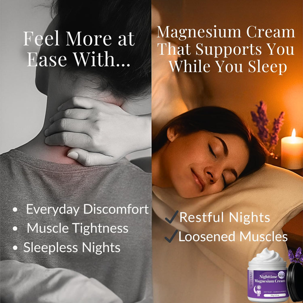 Magnesium Lotion for Sleep & Calm, Topical Magnesium Cream for Relaxation, Nightly Calm, Better Sleep, and for Leg Cramps & Pain SHUIKU Au supplements