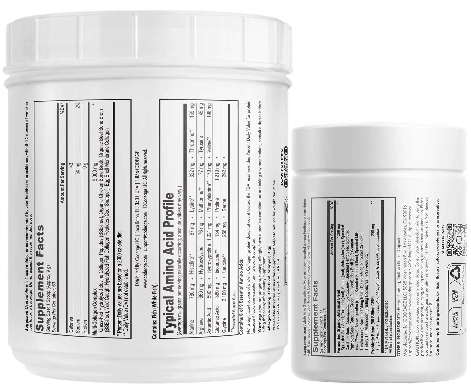 Codeage - Multi Collagen Protein + SBO Probiotics 50 Billion CFU Bundle Codeage Au supplements