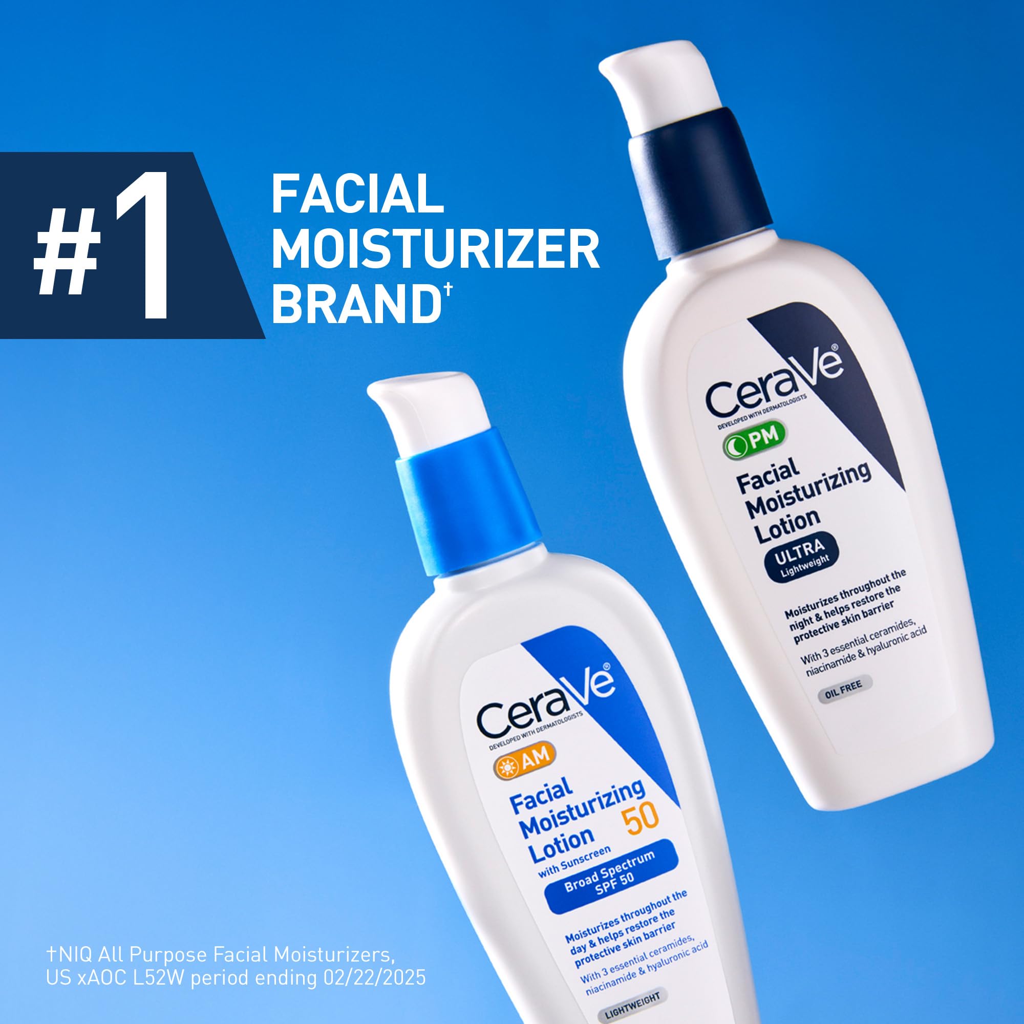 CeraVe PM Facial Moisturizing Lotion, Night Cream with Hyaluronic Acid and Niacinamide