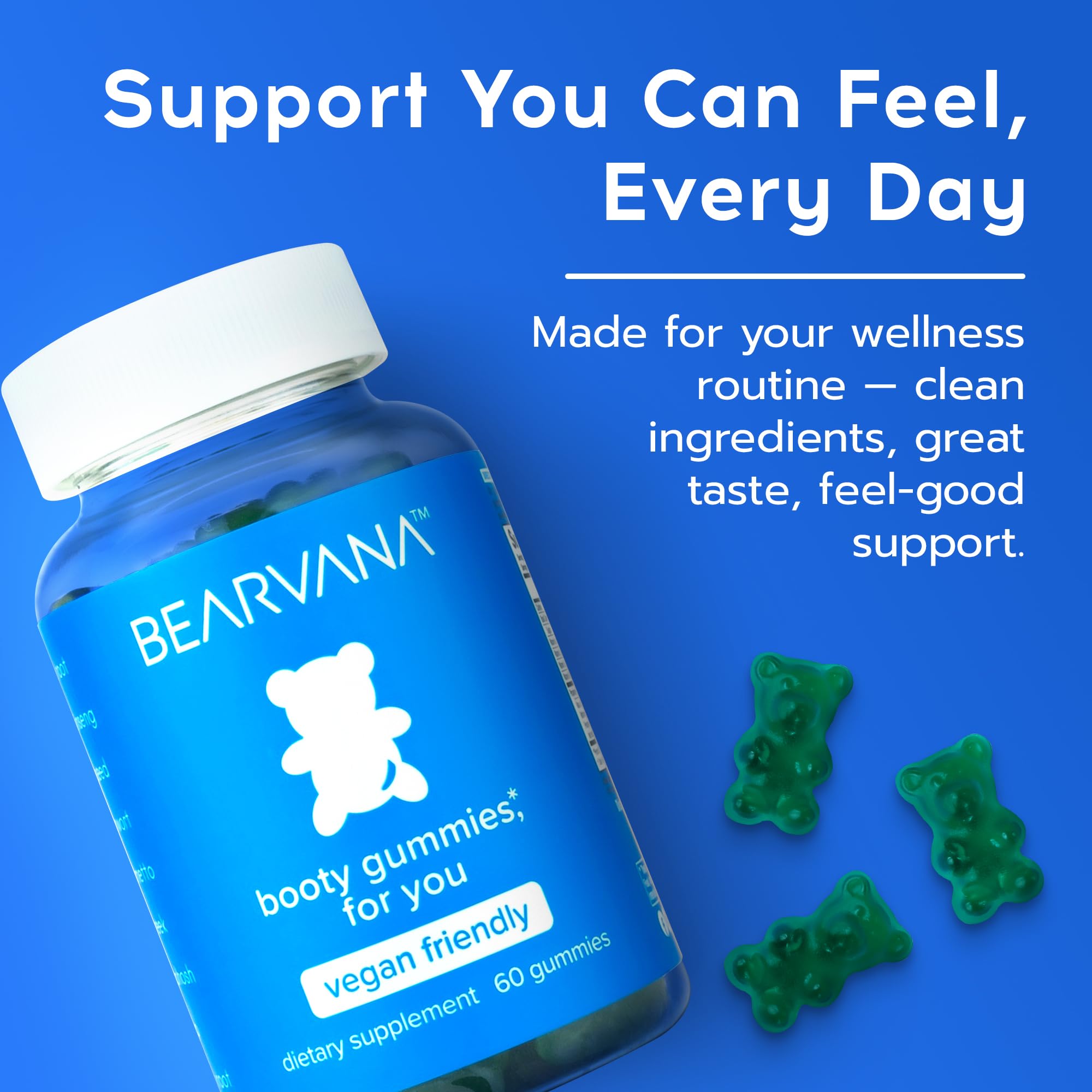 BEARVANA Peach Support Women’s Multivitamin Gummies | Herbal & Vitamin Gummy Supplement for Daily Wellness
