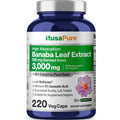 NusaPure Banaba Leaf 20:1 Extract, 150 mg Equivalent to 3,000mg Veg Caps, 220 Days Supply (Non-GMO & Vegan) 2% Corosolic Acid NusaPure Au supplements