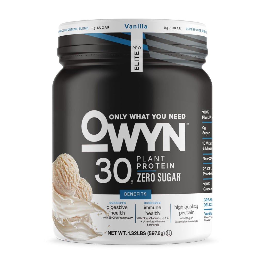 Owyn Only What You Need Pro Elite High Protein Powder, 30g Vegan Protein for Workout Recovery, Delicious Smooth Taste, Zero Sugar