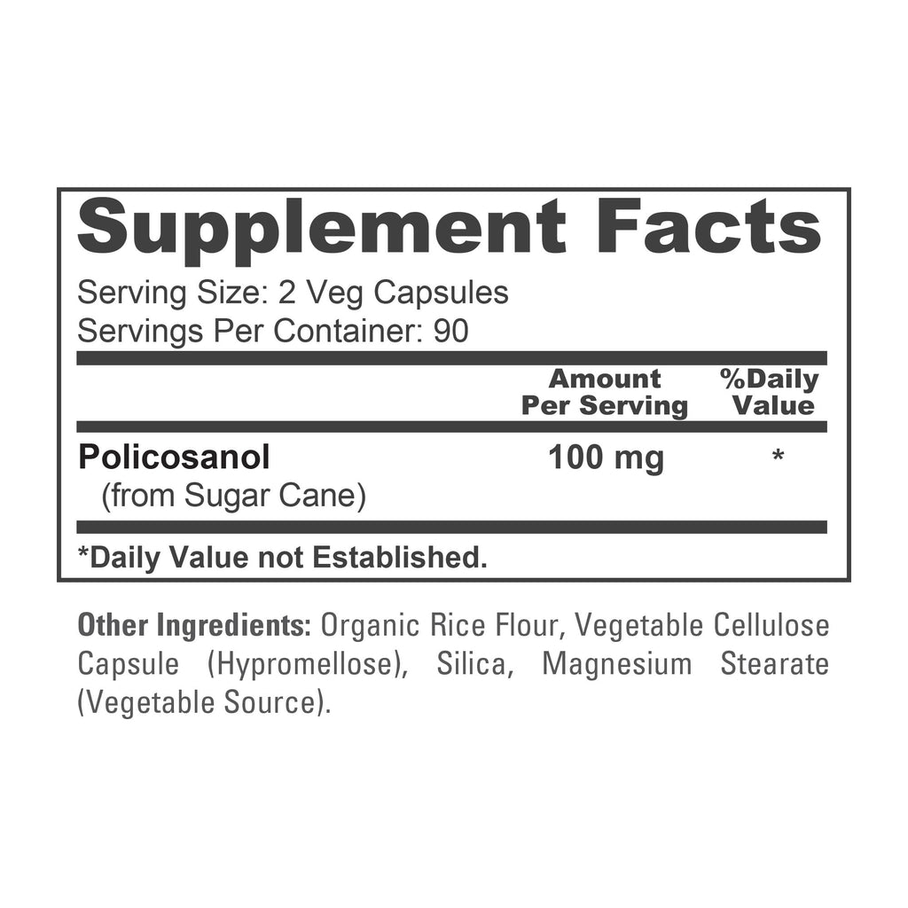 NusaPure Policosanol 100mg 180 Veggie Capsules (Vegan, Non-GMO) NusaPure Au supplements