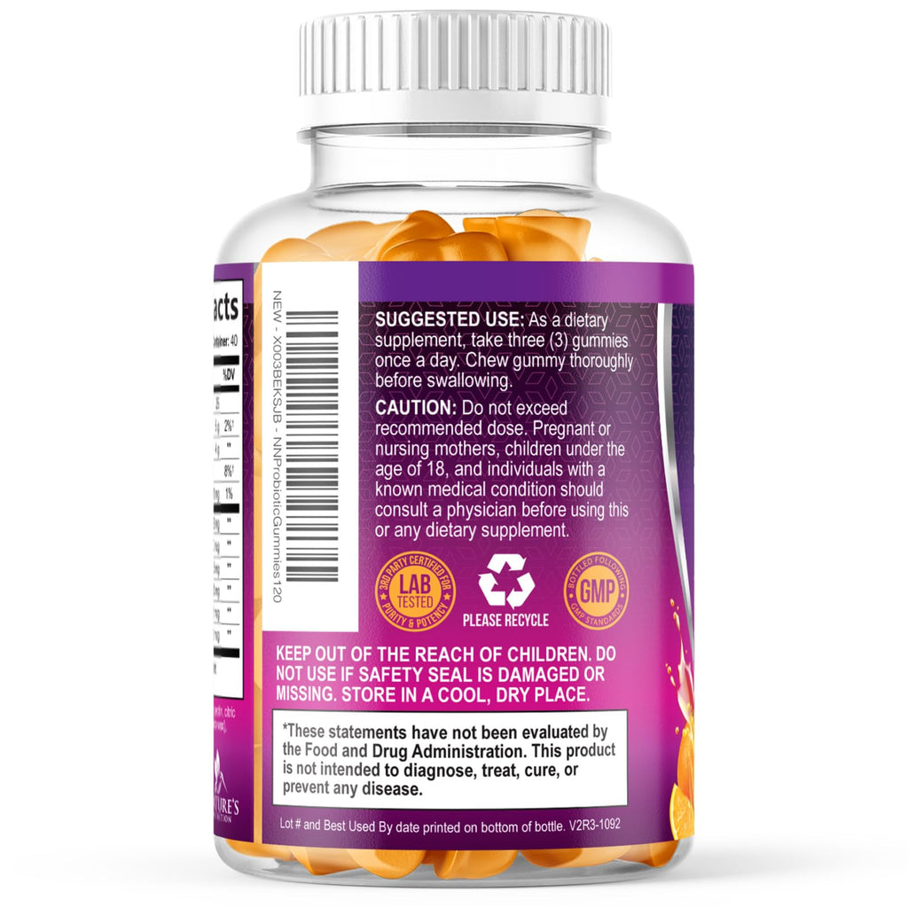 Probiotics for Digestive Health Gummies - 6 Unique Strains for Daily Immune Support & Gut Health, Supports Constipation, Gas & Bloating - Best Probiotic Supplement