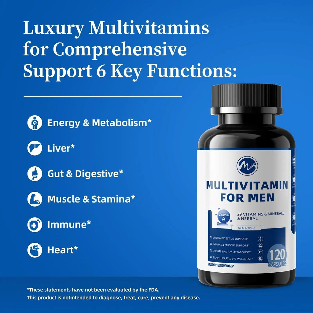 Multivitamin for Men - Methylated Multivitamin Supports Energy & Metabolism, Liver & Digestive*, Daily Men's Vitamins M inch Au supplements