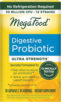 MegaFood Digestive Probiotic - 12 Strain Vegetarian Probiotics for Women & Men, 30 Billion CFUs, Support Gut Health, Probiotics for Digestive Health Help Relieve Occasional Gas & Bloating, 30 Capsules MegaFood Au supplements