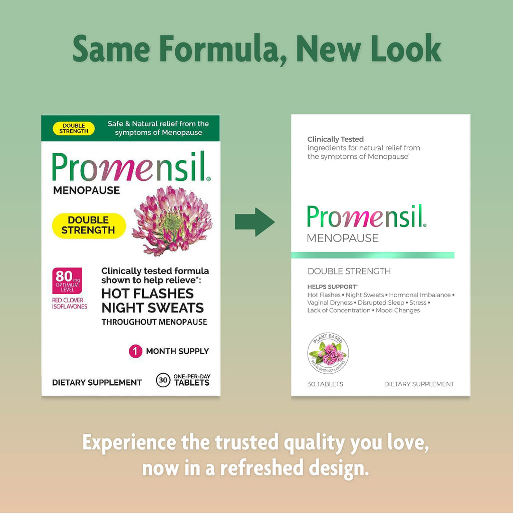 Promensil Menopause Double Strength - Menopause Supplements for Women, Red Clover Isoflavones, Helps Support Hot Flashes, Night Sweats, Restlessness - 30 Count Promensil Au supplements